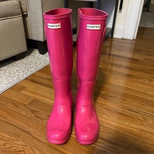 Hunter rain boots - hot pink, size 9